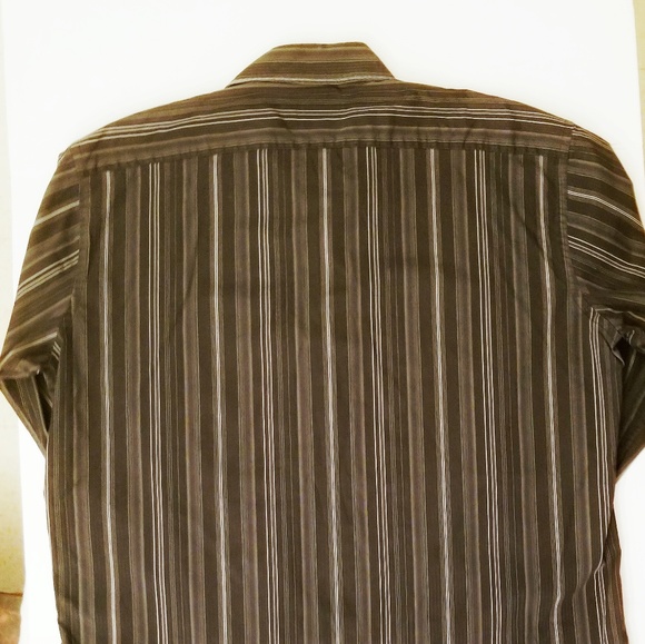 Façonnable Men's Black Striped Dress Shirt - Picture 2 of 6
